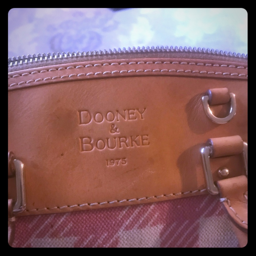 Vintage Dooney & Bourke pink & white plaid canvas